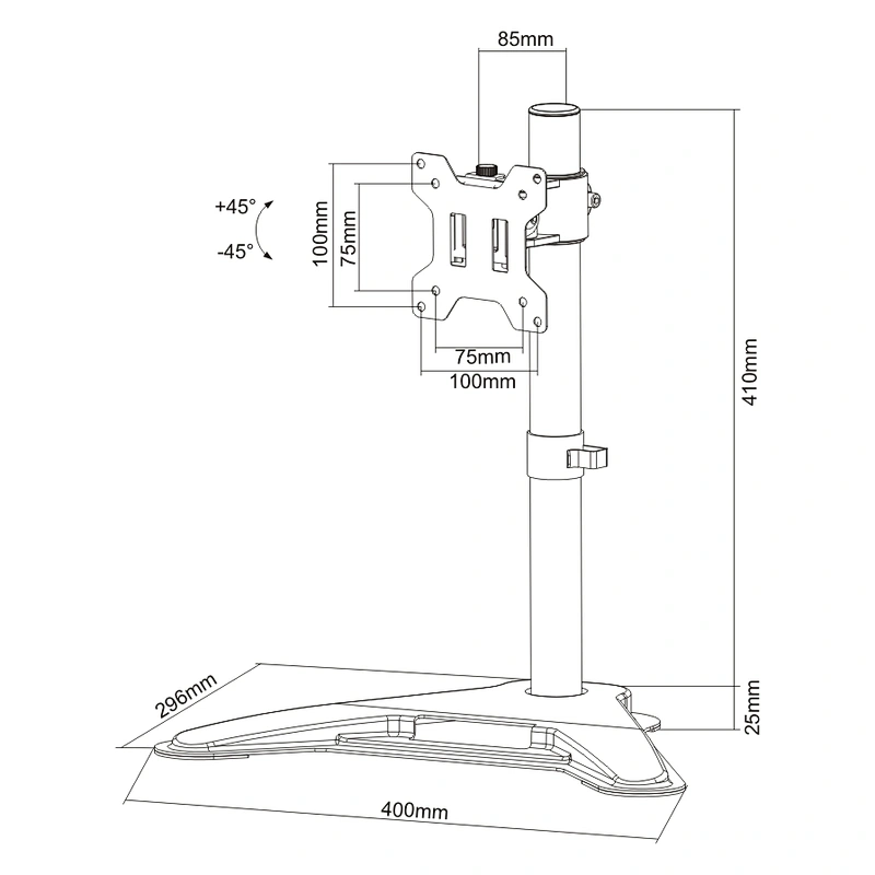 SINGLE MONITOR ARTICULATING DESK STAND