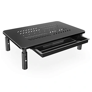 STEEL MONITOR STAND RISER WITH DRAWER