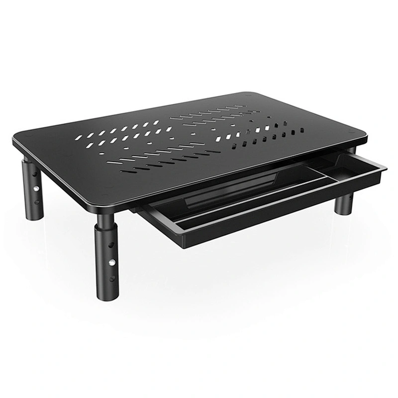 STEEL MONITOR STAND RISER WITH DRAWER