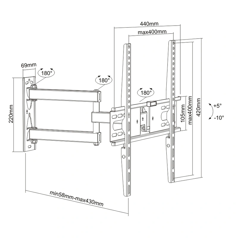SUPER ECONOMIC ARTICULATING TV WALL MOUNT