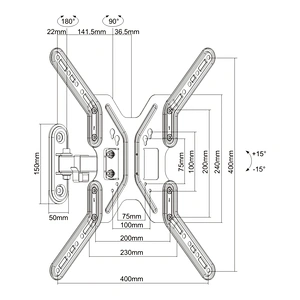 FULL MOTION FLAT&CURVED TV WALL MOUNT