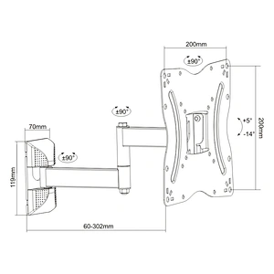 LOW COST FULL MOTION TV/MONITOR WALL MOUNT