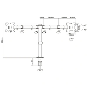 DUAL MONITOR STEEL ARTICULATING MONITOR MOUNT
