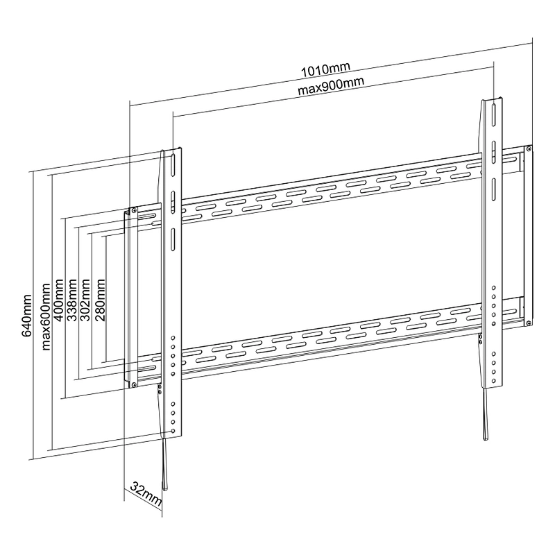 X-LARGE FIXED TV WALL MOUNT