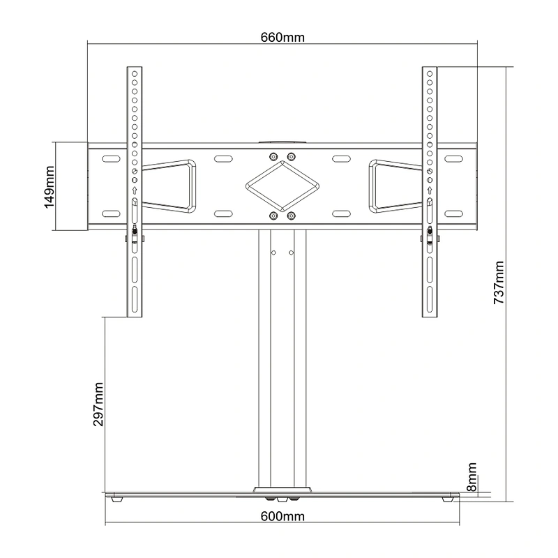 TABLETOP TV STAND WITH GLASS BASE