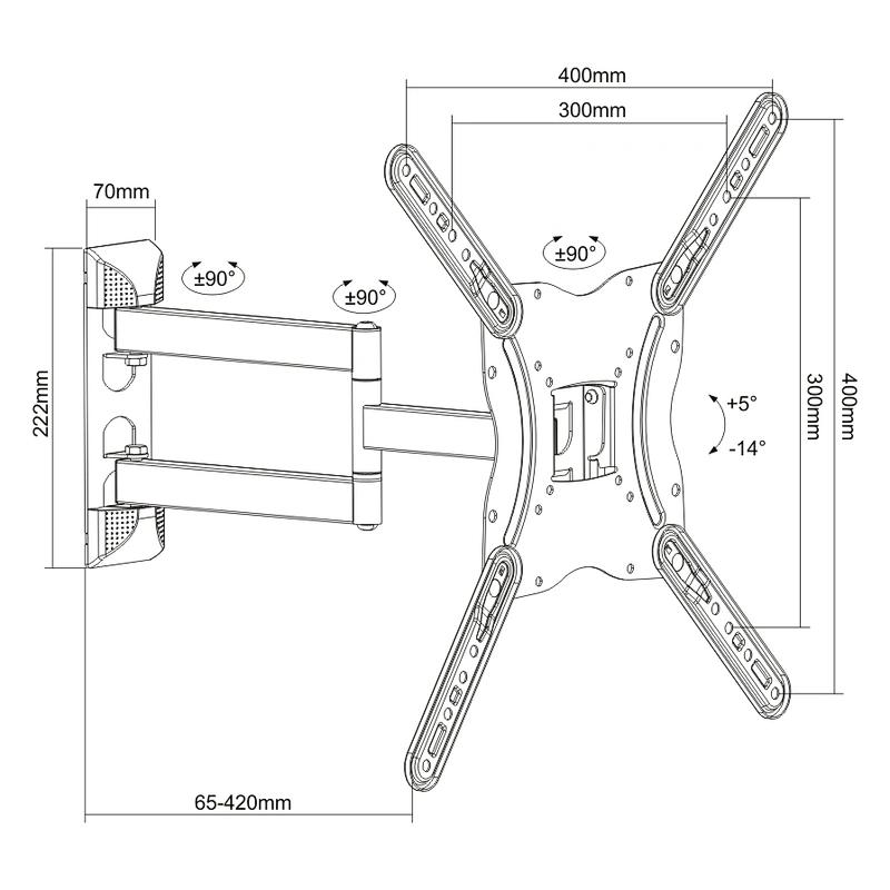 LOW COST FULL MOTION TV WALL MOUNT
