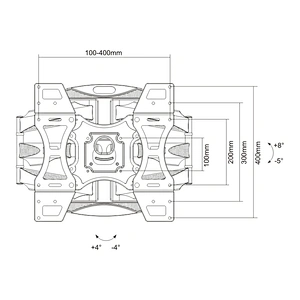 BUTTERFLY-DESIGN FULL MOTION TV WALL MOUNT
