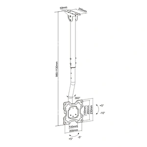 TELESCOPIC CEILING TV MOUNT FOR FLAT&SLOPING CEILING