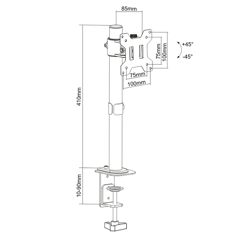 SINGLE MONITOR STEEL ARTICULATING MONITOR MOUNT