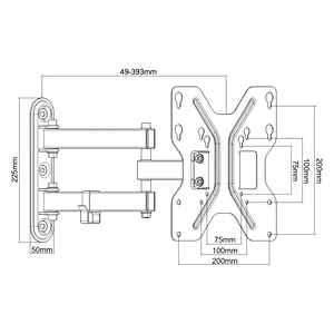 FULL MOTION FLAT&CURVED TV WALL MOUNT