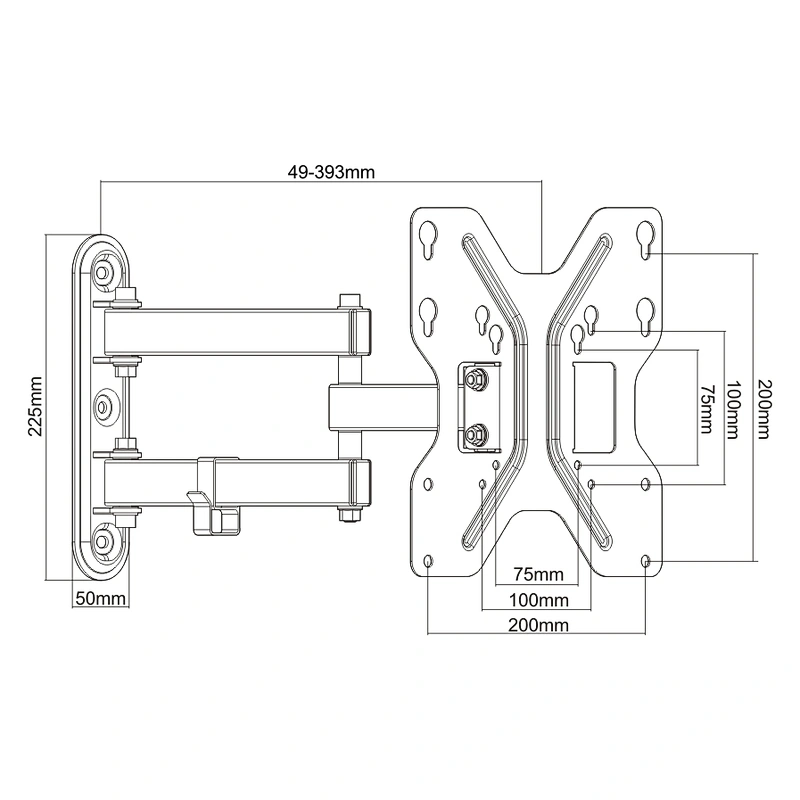 FULL MOTION FLAT&CURVED TV WALL MOUNT