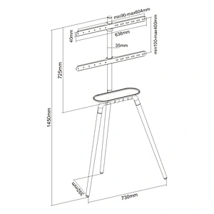 STUDIO TV STAND WITH SHELF