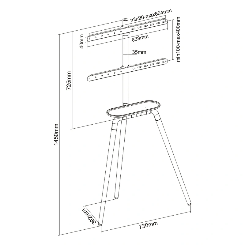STUDIO TV STAND WITH SHELF