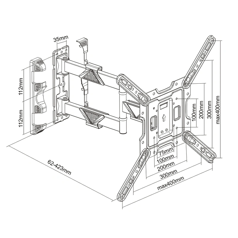 ELEGANT FULL MOTION TV WALL MOUNT