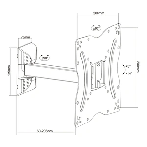 LOW COST FULL MOTION TV/MONITOR WALL MOUNT