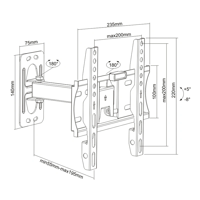 SUPER ECONOMIC ARTICULATING TV WALL MOUNT