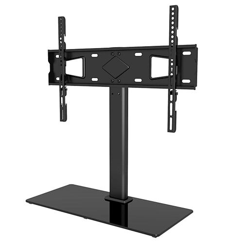 SWIVEL TABLETOP TV STAND WITH GLASS BASE