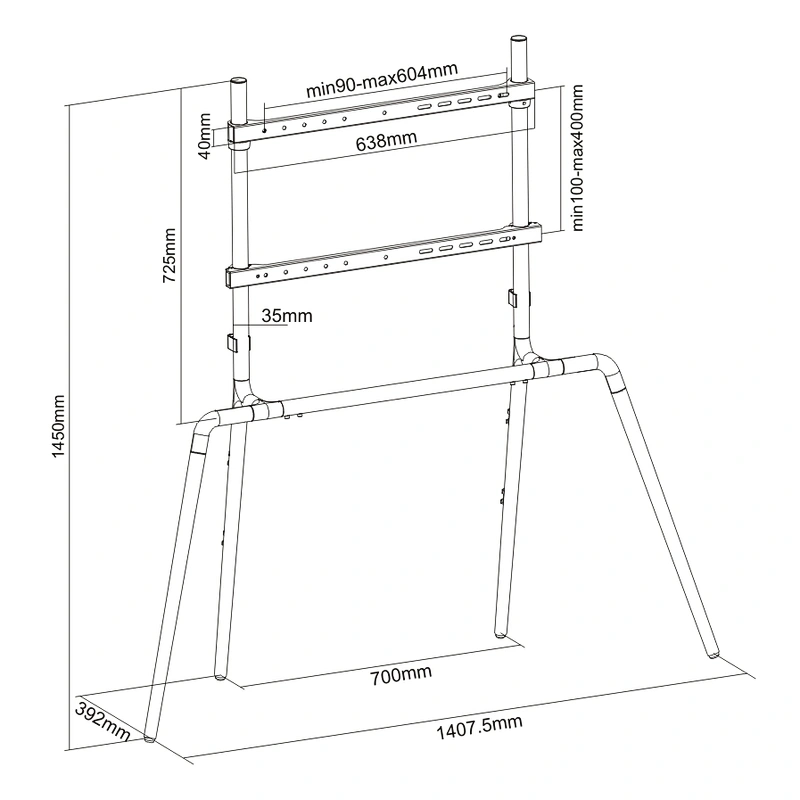 FOUR LEGS STUDIO TV FLOOR STAND