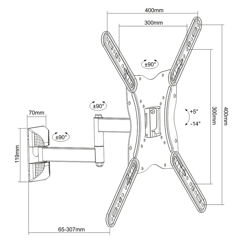 LOW COST FULL MOTION TV WALL MOUNT