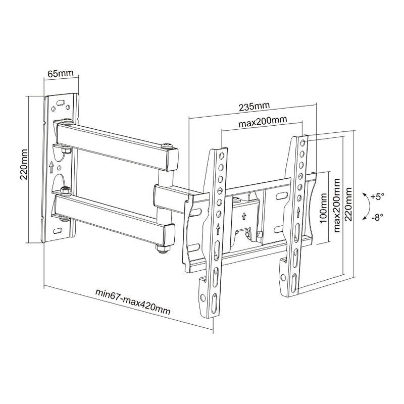 SUPER ECONOMIC ARTICULATING TV WALL MOUNT