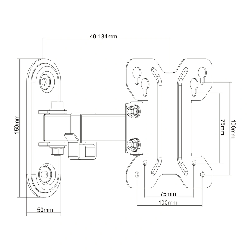 FULL MOTION FLAT&CURVED TV/MONITOR WALL MOUNT