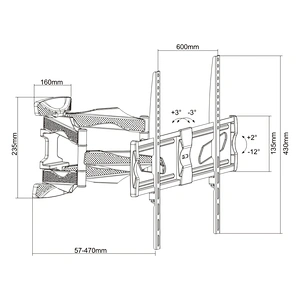 FULL MOTION OLED/LED/LCD/PLASMA TV WALL MOUNT