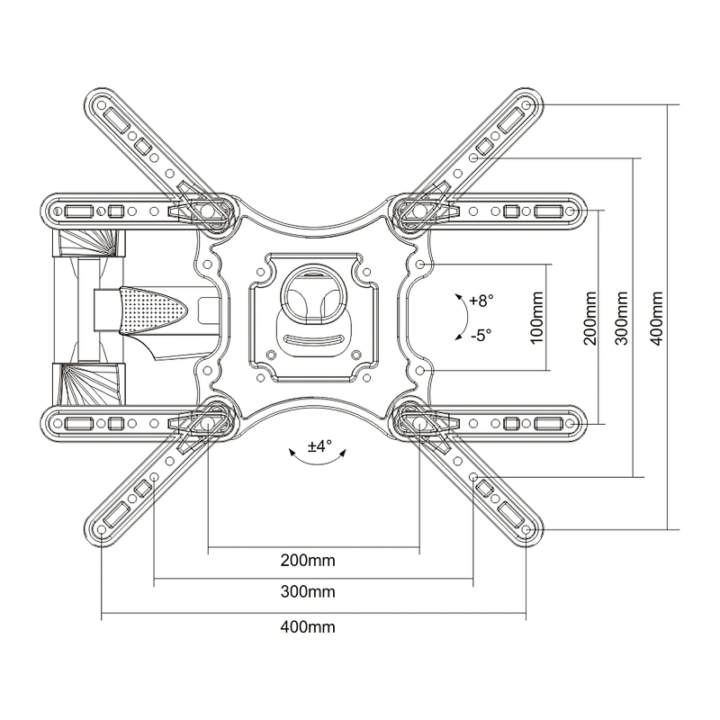 FULL MOTION OLED/LED/LCD/PLASMA TV WALL MOUNT