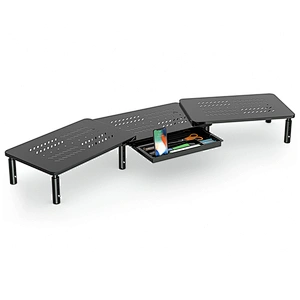SWIVEL STEEL MONITOR STAND RISER WITH DRAWER