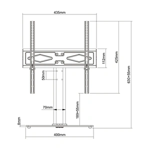 SWIVEL TABLETOP TV STAND WITH GLASS BASE