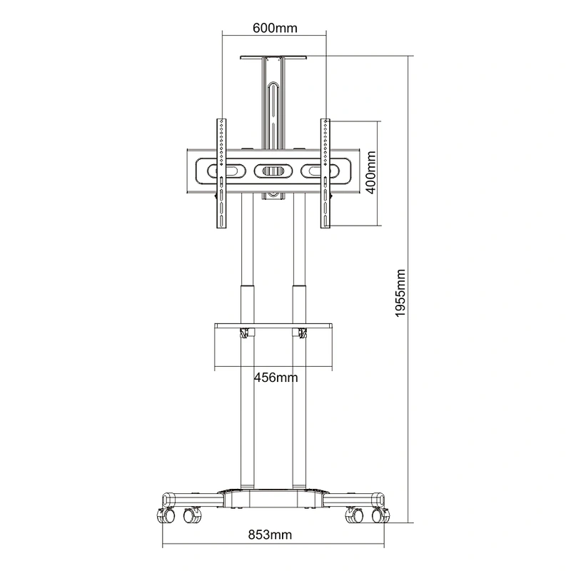 VERSATILE & COMPACT MOBILE TV STAND