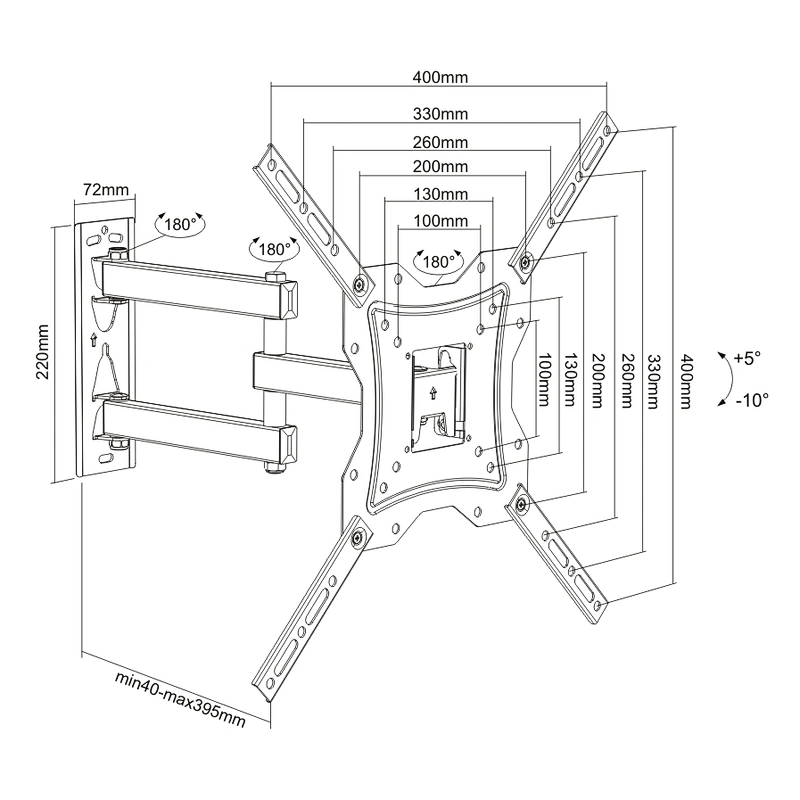 ECONOMIC FULL MOTION TV WALL MOUNT