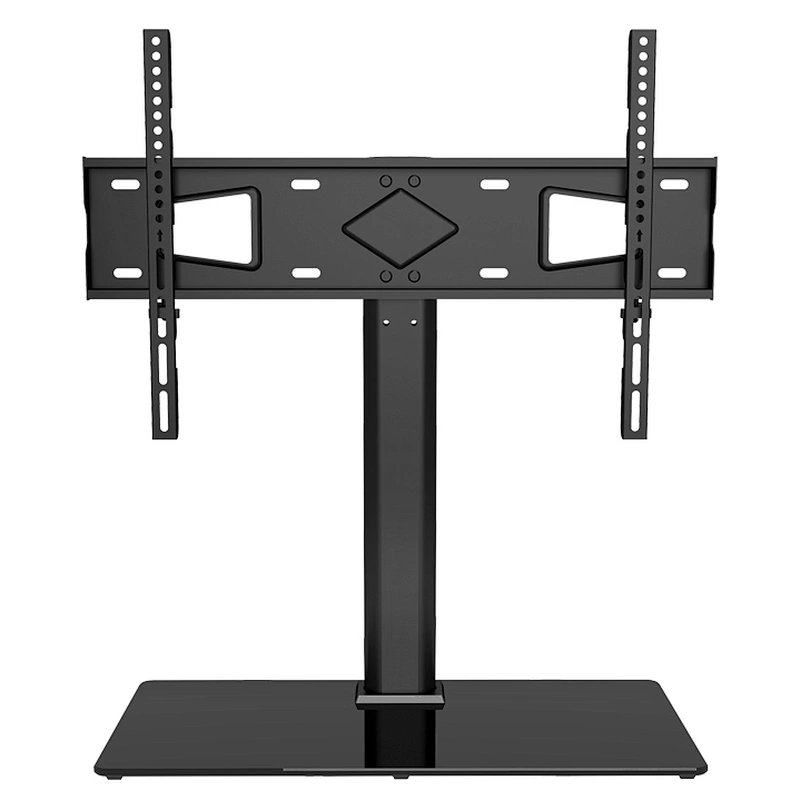 SWIVEL TABLETOP TV STAND WITH GLASS BASE