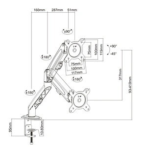 SINGLE MONITOR MECHENICAL SPRING MONITOR ARM