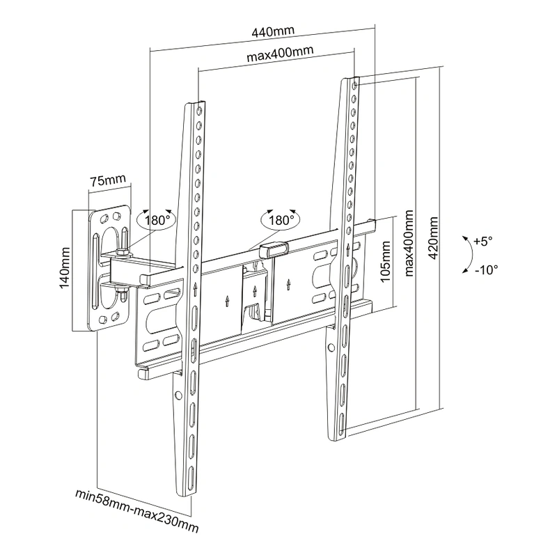 SUPER ECONOMIC ARTICULATING TV WALL MOUNT