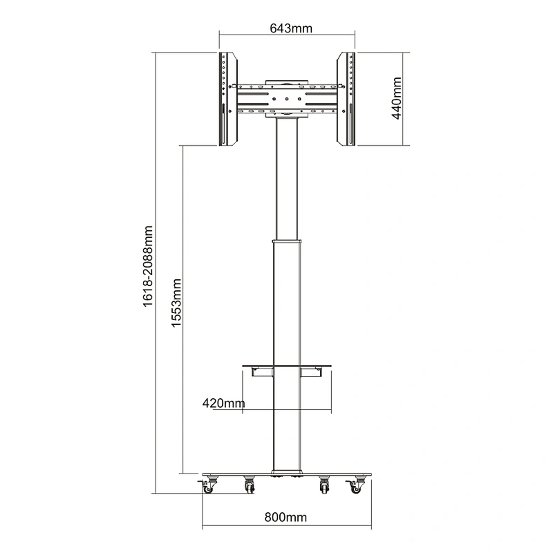 ALUMINUM LANDSCAPE/PORTRAIT MOBILE TV STAND