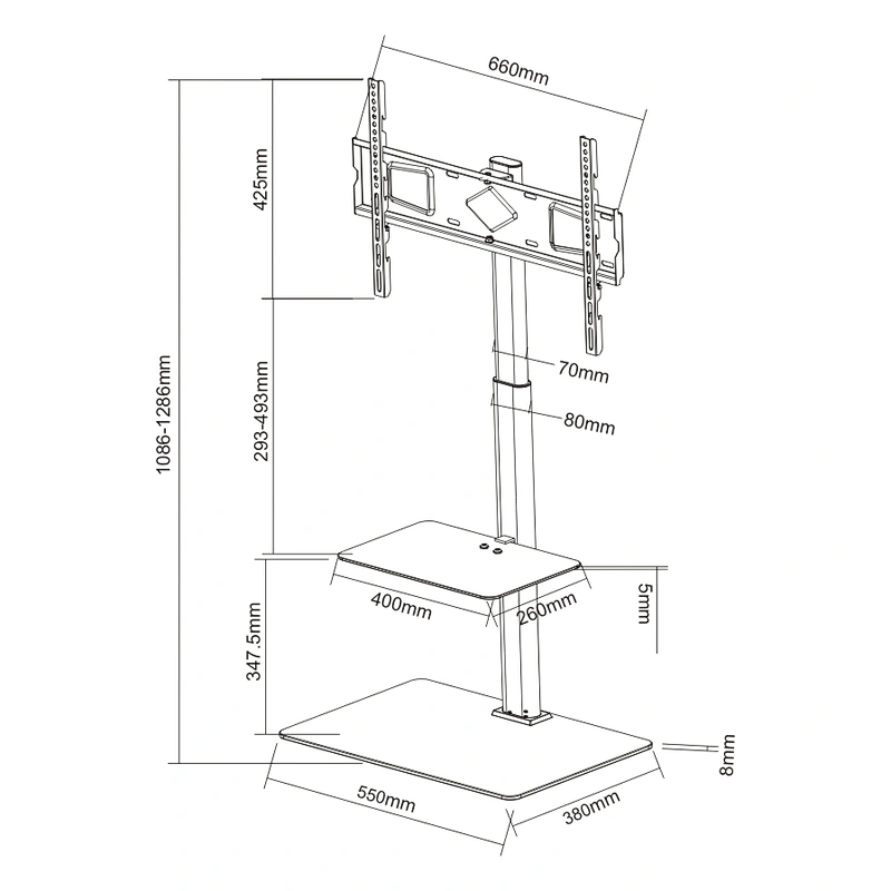 MODERN SLIM TV FLOOR STAND