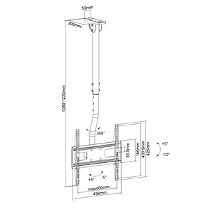 TELESCOPIC CEILING TV MOUNT