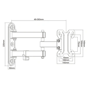 FULL MOTION FLAT&CURVED TV/MONITOR WALL MOUNT
