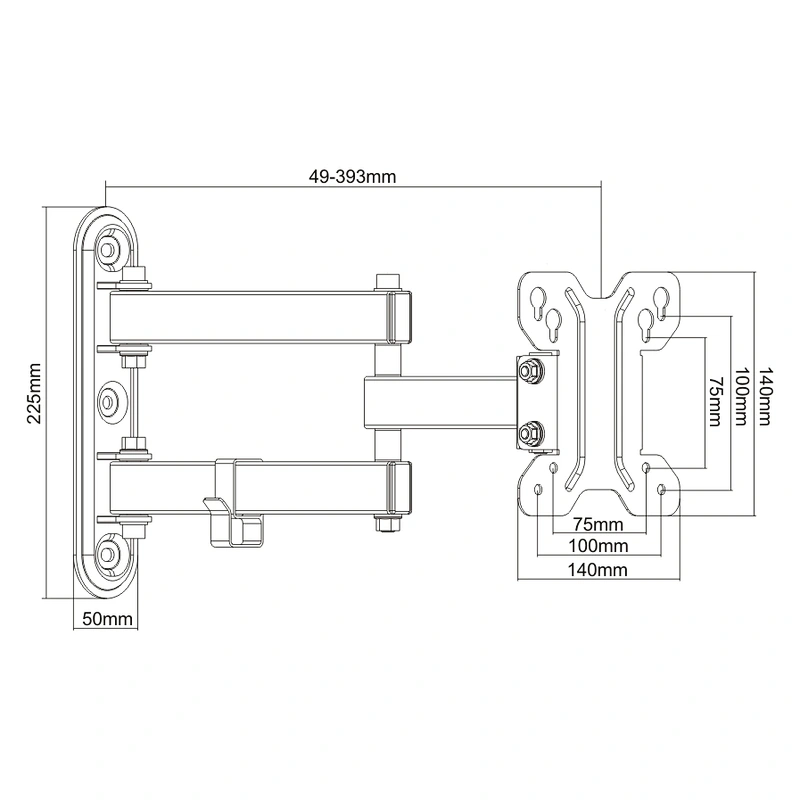 FULL MOTION FLAT&CURVED TV/MONITOR WALL MOUNT