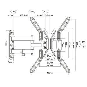 FULL MOTION FLAT&CURVED TV WALL MOUNT