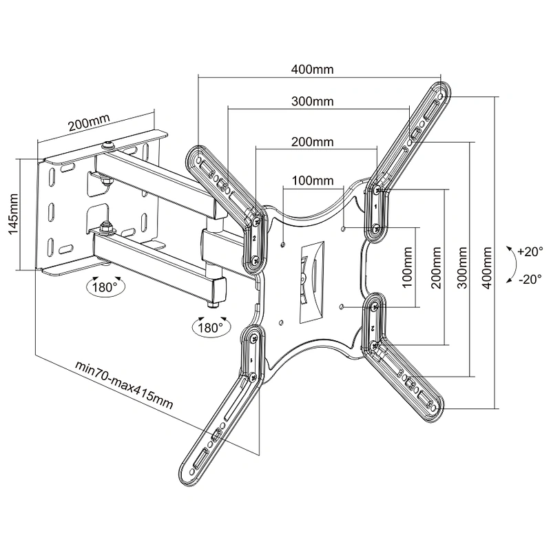ECONOMIC FULL MOTION TV WALL MOUNT