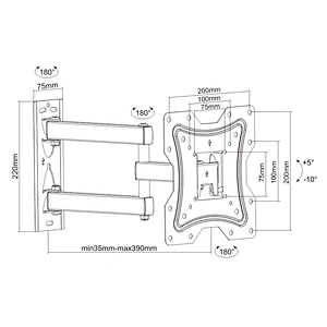 ECONOMIC FULL MOTION TV WALL MOUNT