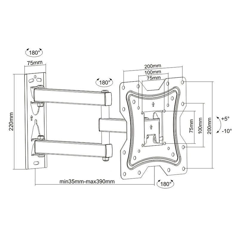 ECONOMIC FULL MOTION TV WALL MOUNT