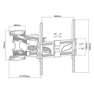 FULL MOTION OLED/LED/LCD/PLASMA TV WALL MOUNT