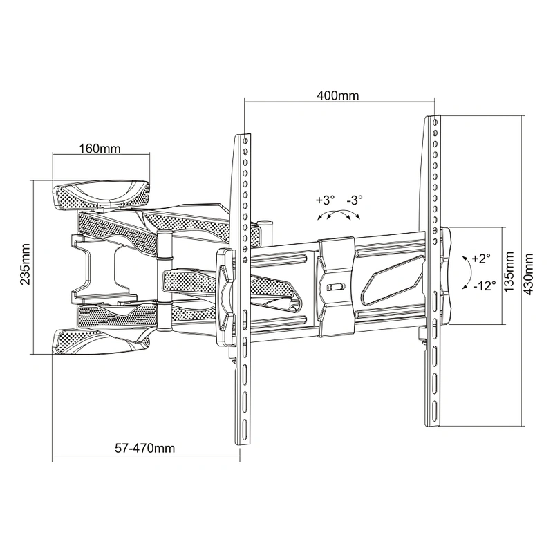 FULL MOTION OLED/LED/LCD/PLASMA TV WALL MOUNT