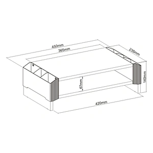 WOODEN MONITOR STAND RISER WITH STORAGE
