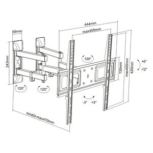 CORNER INSTALLTION ARTICULATING TV MOUNT