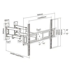 CORNER INSTALLATION FULL MOTION TV MOUNT