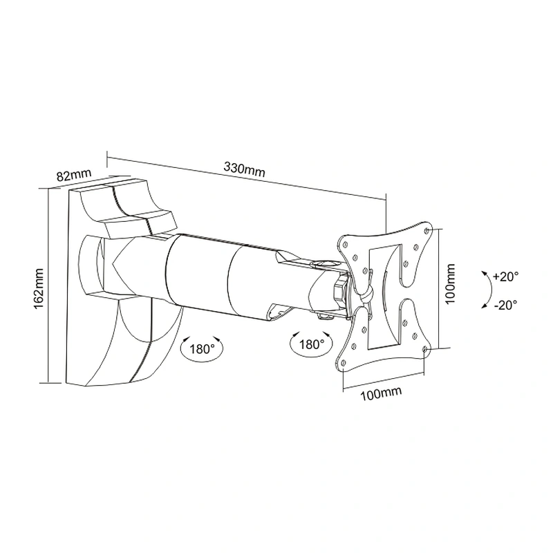 FULL MOTION OLED/LED/LCD/PLASMA TV WALL MOUNT