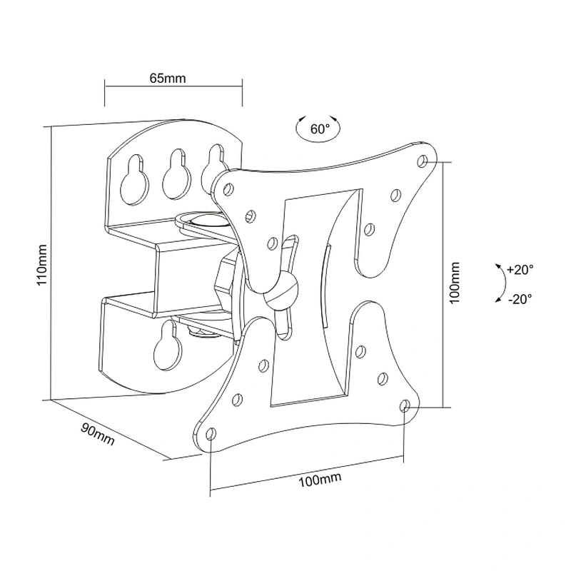 FULL MOTION OLED/LED/LCD/PLASMA TV WALL MOUNT
